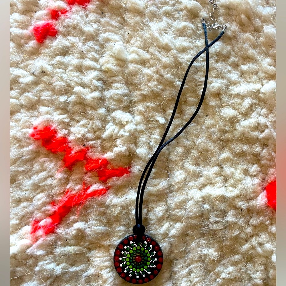 Brand new! 90’s style Beautiful hand painted necklace with clasp